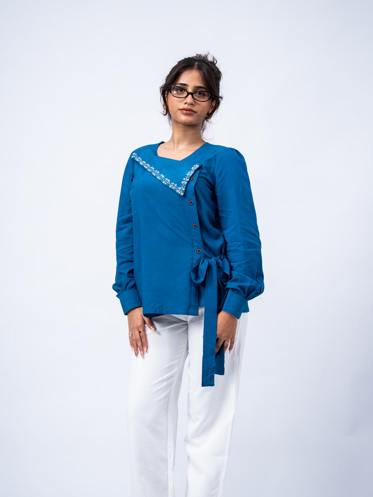 The Veil Top - Cerulean Blue