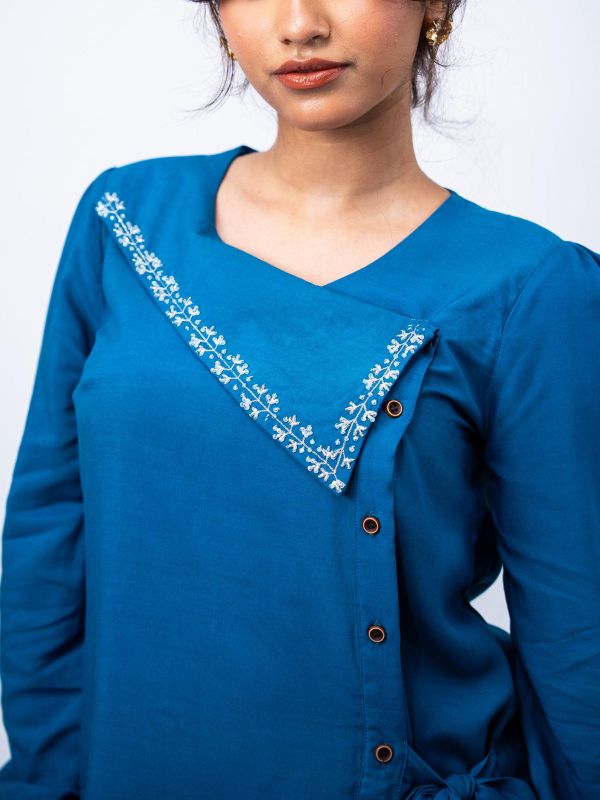The Veil Top - Cerulean Blue
