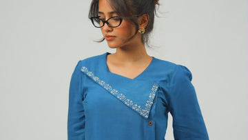 The Veil Top - Cerulean Blue
